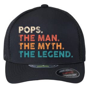 Grandpa Gift Pops The Man The Myth The Legend Fathers Day 80 Flexfit Unipanel Trucker Cap