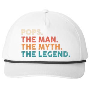 Grandpa Gift Pops The Man The Myth The Legend Fathers Day 80 Snapback Five-Panel Rope Hat