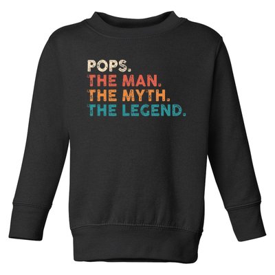 Grandpa Gift Pops The Man The Myth The Legend Fathers Day 80 Toddler Sweatshirt