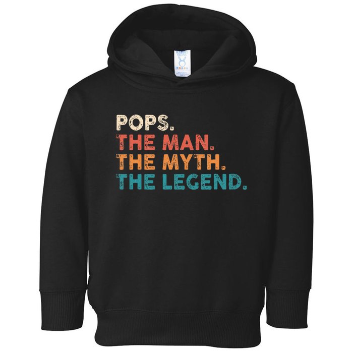 Grandpa Gift Pops The Man The Myth The Legend Fathers Day 80 Toddler Hoodie