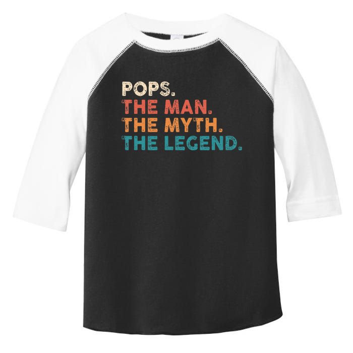 Grandpa Gift Pops The Man The Myth The Legend Fathers Day 80 Toddler Fine Jersey T-Shirt