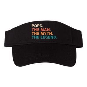 Grandpa Gift Pops The Man The Myth The Legend Fathers Day 80 Valucap Bio-Washed Visor