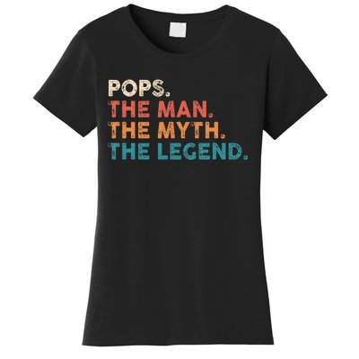 Grandpa Gift Pops The Man The Myth The Legend Fathers Day 80 Women's T-Shirt