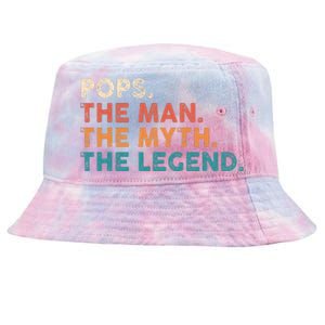 Grandpa Gift Pops The Man The Myth The Legend Fathers Day 80 Tie-Dyed Bucket Hat