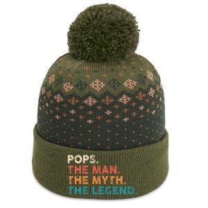 Grandpa Gift Pops The Man The Myth The Legend Fathers Day 80 The Baniff Cuffed Pom Beanie