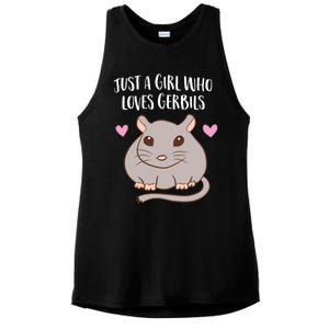 Gerbil Girl Pet Owner Gift Just a Girl Who Loves Gerbils Ladies PosiCharge Tri-Blend Wicking Tank