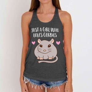 Gerbil Girl Pet Owner Gift Just a Girl Who Loves Gerbils Women's Knotted Racerback Tank