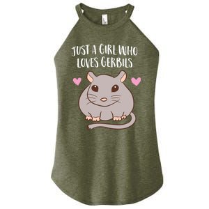 Gerbil Girl Pet Owner Gift Just a Girl Who Loves Gerbils Women's Perfect Tri Rocker Tank