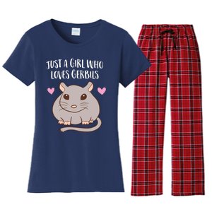 Gerbil Girl Pet Owner Gift Just a Girl Who Loves Gerbils Women's Flannel Pajama Set