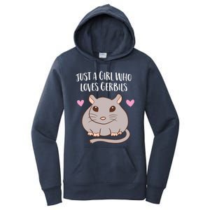 Gerbil Girl Pet Owner Gift Just a Girl Who Loves Gerbils Women's Pullover Hoodie