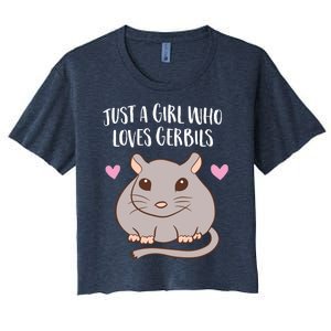 Gerbil Girl Pet Owner Gift Just a Girl Who Loves Gerbils Women's Crop Top Tee