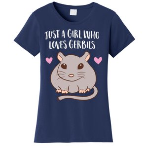 Gerbil Girl Pet Owner Gift Just a Girl Who Loves Gerbils Women's T-Shirt