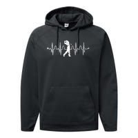 Golfer Golf Player Heartbeat Golf Course Golf Meaningful Gift Performance Fleece Hoodie