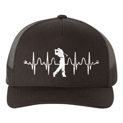 Golfer Golf Player Heartbeat Golf Course Golf Meaningful Gift Yupoong Adult 5-Panel Trucker Hat