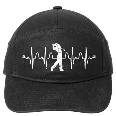 Golfer Golf Player Heartbeat Golf Course Golf Meaningful Gift 7-Panel Snapback Hat