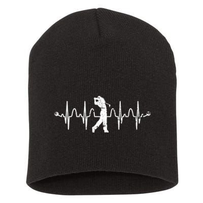 Golfer Golf Player Heartbeat Golf Course Golf Meaningful Gift Short Acrylic Beanie