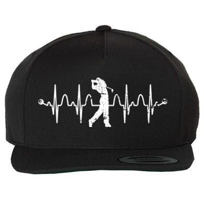 Golfer Golf Player Heartbeat Golf Course Golf Meaningful Gift Wool Snapback Cap