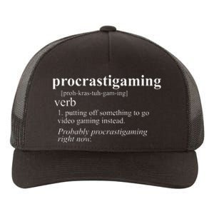 Gamer Gifts  Procratigaming Video Gaming Yupoong Adult 5-Panel Trucker Hat