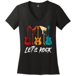 Guitarist Guitar Player Rock Music Lover Guitar Women's V-Neck T-Shirt