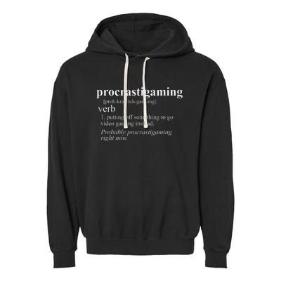 Gamer Gifts Procratigaming Video Gaming Garment-Dyed Fleece Hoodie