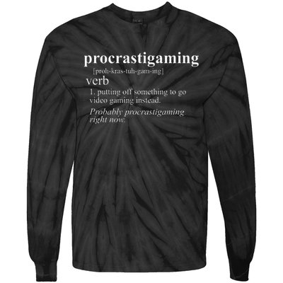 Gamer Gifts Procratigaming Video Gaming Tie-Dye Long Sleeve Shirt