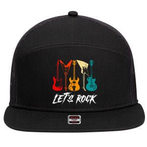 Guitarist Guitar Player Rock Music Lover Guitar 7 Panel Mesh Trucker Snapback Hat