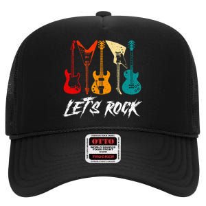 Guitarist Guitar Player Rock Music Lover Guitar High Crown Mesh Back Trucker Hat