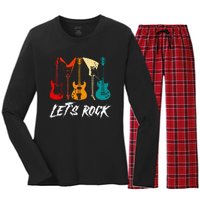 Guitarist Guitar Player Rock Music Lover Guitar Women's Long Sleeve Flannel Pajama Set 