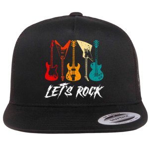 Guitarist Guitar Player Rock Music Lover Guitar Flat Bill Trucker Hat