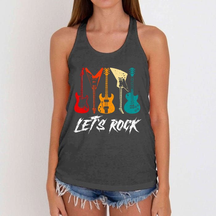 Guitarist Guitar Player Rock Music Lover Guitar Women's Knotted Racerback Tank