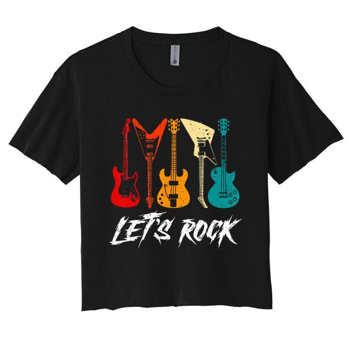 Guitarist Guitar Player Rock Music Lover Guitar Women's Crop Top Tee