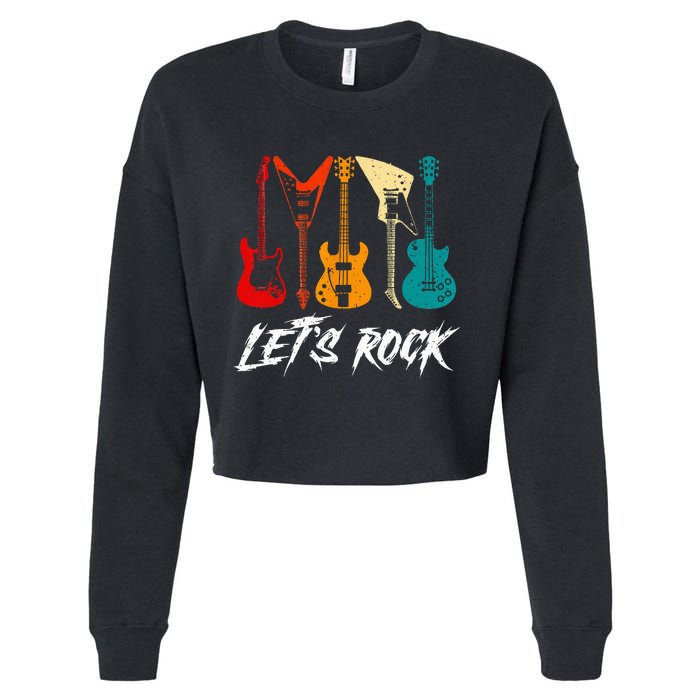 Guitarist Guitar Player Rock Music Lover Guitar Cropped Pullover Crew