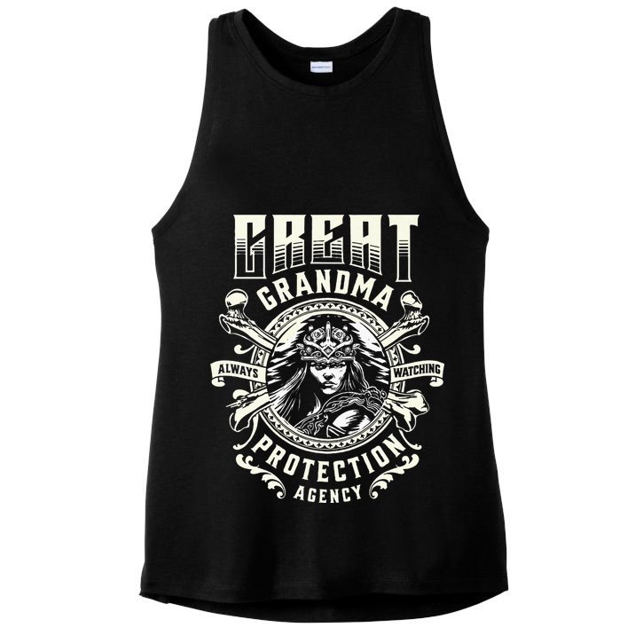 Great Grandma Protection Agency Always Watching Ladies PosiCharge Tri-Blend Wicking Tank