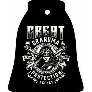 Great Grandma Protection Agency Always Watching Ceramic Bell Ornament