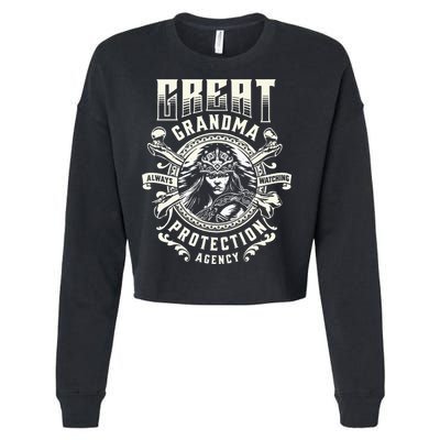 Great Grandma Protection Agency Always Watching Cropped Pullover Crew