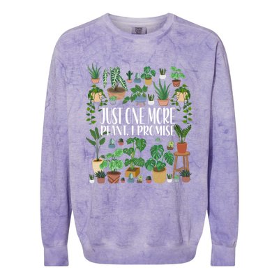 Gardening Gardener Potted Just One More Plant I Promise Meaningful Gift Colorblast Crewneck Sweatshirt