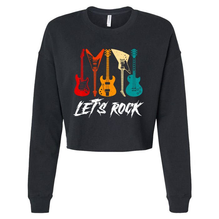 Guitarist Guitar Player Rock Music Lover Guitar Cropped Pullover Crew