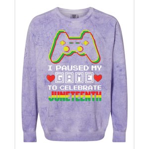 Gamer Game Proud Black Freedom Black History Juneteenth Gift Colorblast Crewneck Sweatshirt