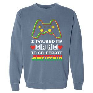 Gamer Game Proud Black Freedom Black History Juneteenth Gift Garment-Dyed Sweatshirt