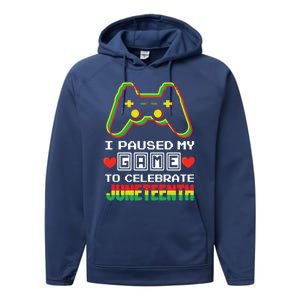 Gamer Game Proud Black Freedom Black History Juneteenth Gift Performance Fleece Hoodie