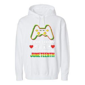 Gamer Game Proud Black Freedom Black History Juneteenth Gift Garment-Dyed Fleece Hoodie