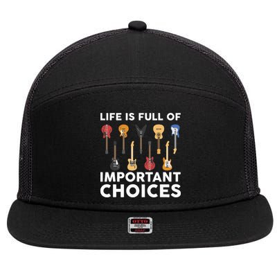 Guitarist Guitar Player Music Lover 7 Panel Mesh Trucker Snapback Hat