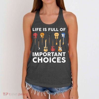 Guitarist Guitar Player Music Lover Women's Knotted Racerback Tank