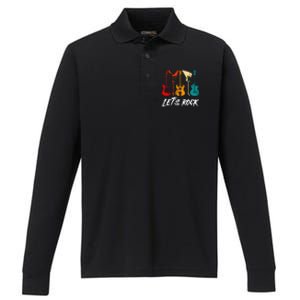 Guitarist Guitar Player Rock Music Lover Guitar Performance Long Sleeve Polo