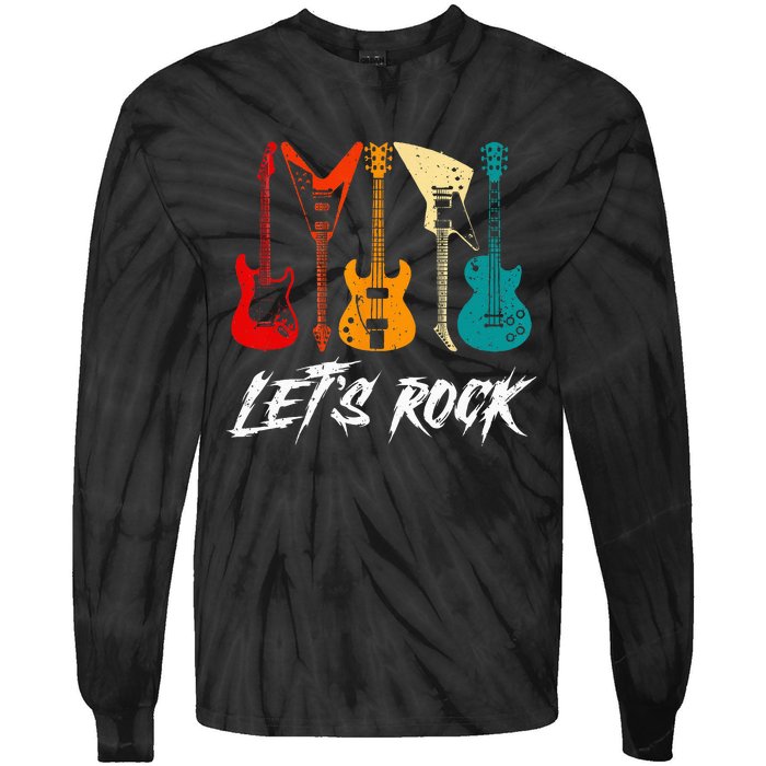 Guitarist Guitar Player Rock Music Lover Guitar Tie-Dye Long Sleeve Shirt