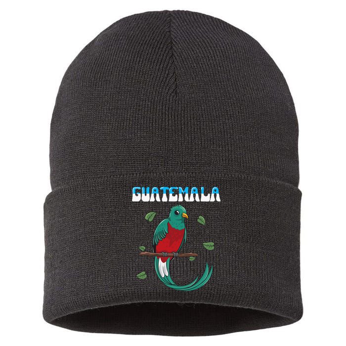 Guatemala Guatemalan Quetzal funny quote Sustainable Knit Beanie