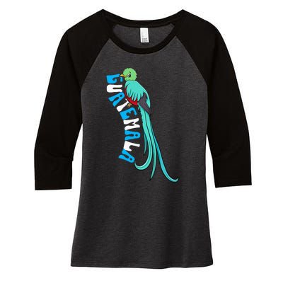 Guatemala Guatemalan Quetzal Women's Tri-Blend 3/4-Sleeve Raglan Shirt