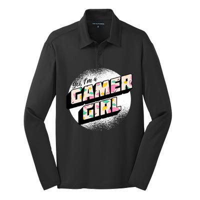 Girl Gaming Quote For A Gamer Gift Silk Touch Performance Long Sleeve Polo