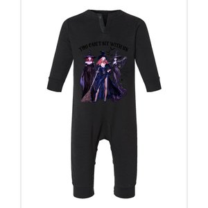 Gang Goth Queens Witches Villain You Can Not Sit With Us Witch Halloween Infant Fleece One Piece