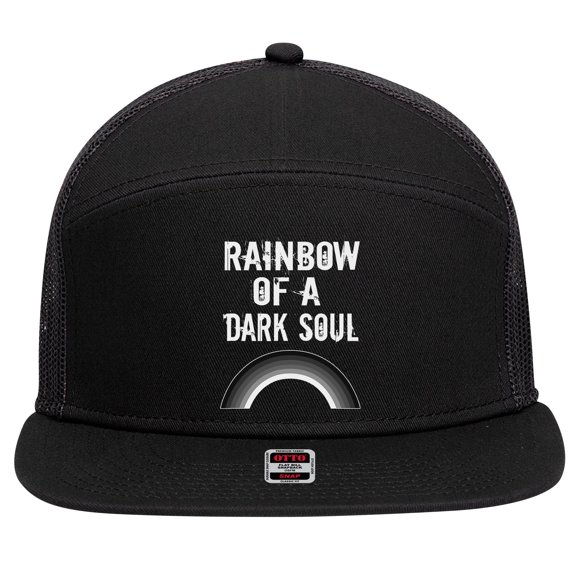 Gothic Grunge Rainbow Of A Dark Soul Goth Occult 7 Panel Mesh Trucker Snapback Hat